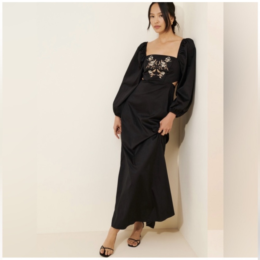 Especia Embroidered Cut Out Maxi Dress NEW